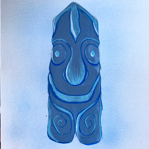 Dopey Tiki Head Painting